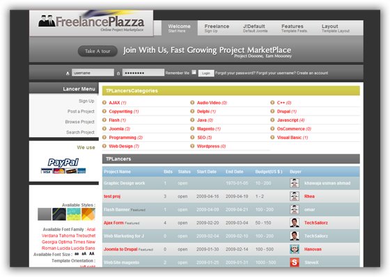 Freelance Plazza - Joomla Project MarketPlace
